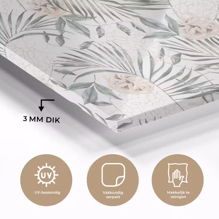 Bohemian - Bloemen - Bladeren - Jungle - Tropical plexiglas 5mm klein -sfeer2