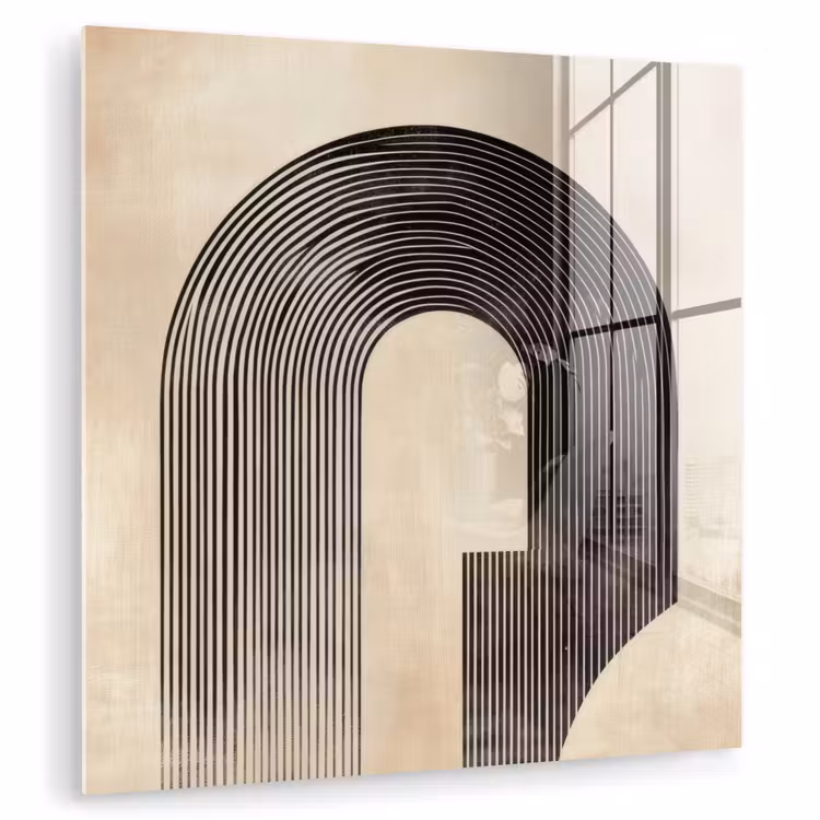 Boog -  Strepen - Minimalistisch - Zwart plexiglas 5mm klein -zzzproduct_nieuw