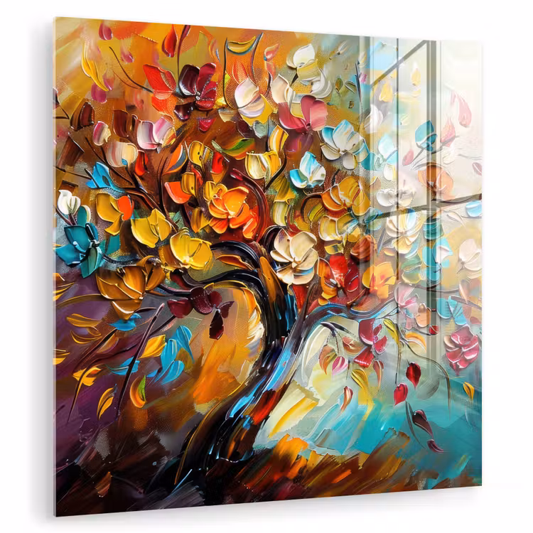 Boom - Abstract - Kleurrijk - Bloemen plexiglas 5mm klein -zzzproduct_nieuw