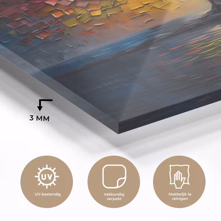 Boom - Blauw - Bladeren - Vakken plexiglas 5mm klein -sfeer2
