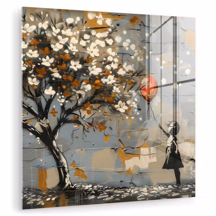 Boom - Graffiti - Banksy Style - Balloon Girl plexiglas 5mm klein -zzzproduct_nieuw