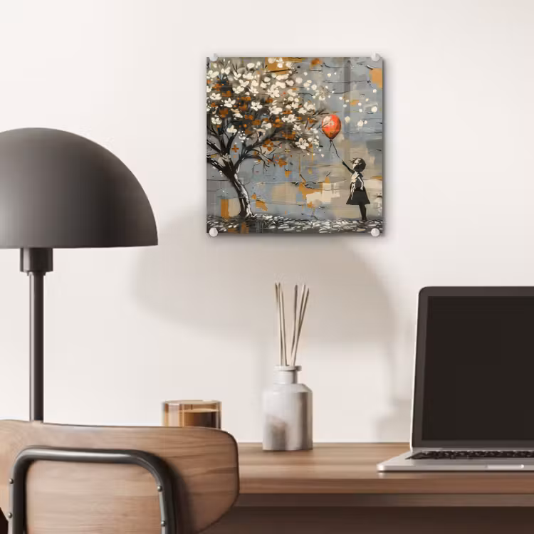 Boom - Graffiti - Banksy Style - Balloon Girl plexiglas 5mm klein -sfeer6