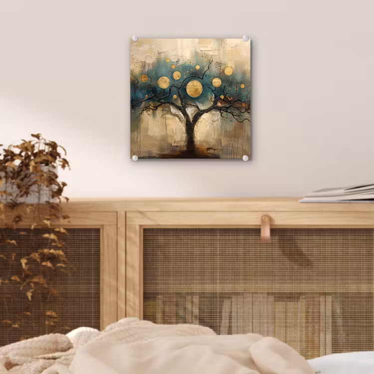 Boom - Kunst - Maan - Watercolor plexiglas 5mm klein -sfeer4