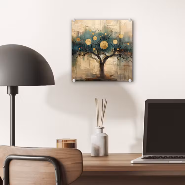 Boom - Kunst - Maan - Watercolor plexiglas 5mm klein -sfeer6
