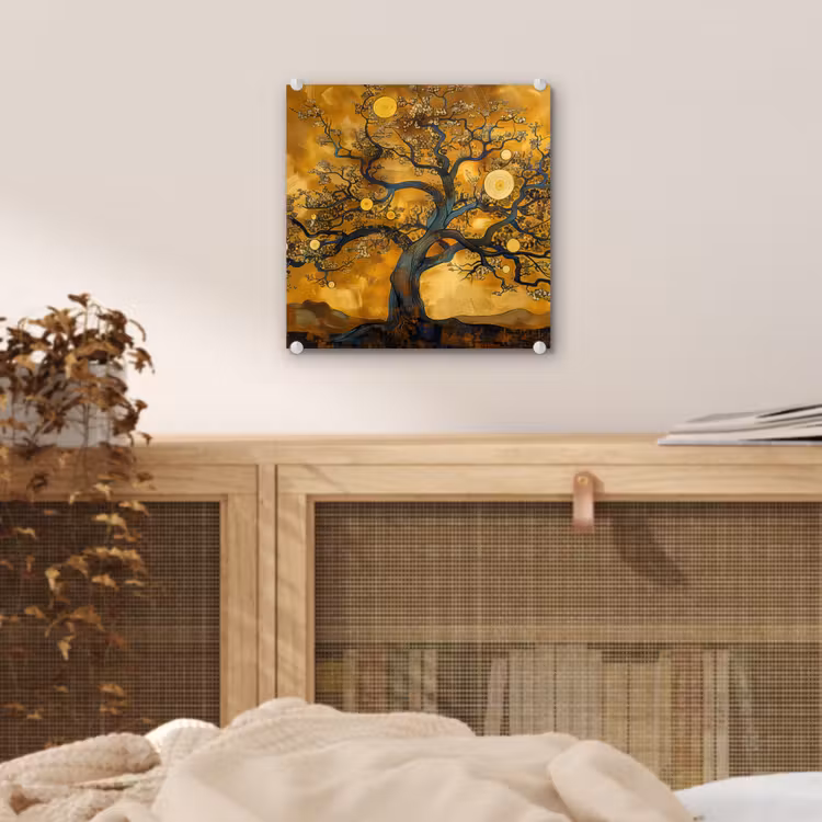 Boom - Levensboom - Abstract - Goud plexiglas 5mm klein -sfeer4
