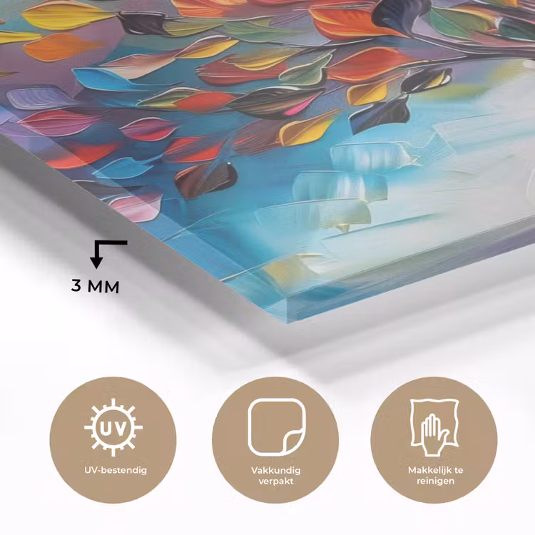 Boom - Levensboom - Kleurrijk - Abstract plexiglas 5mm klein -sfeer2