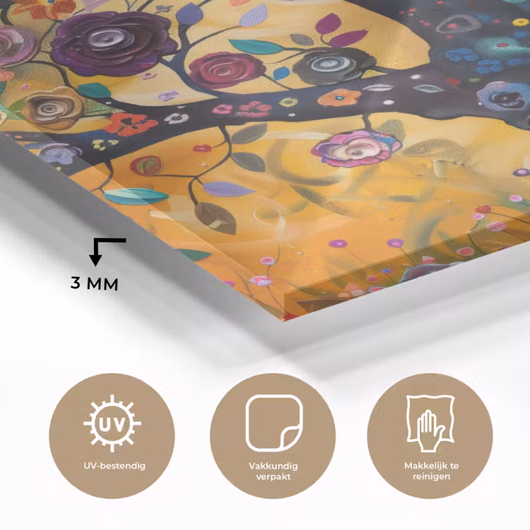 Boom - Levensboom - Kleurrijk - Bloemen - Modern plexiglas 5mm klein -sfeer2