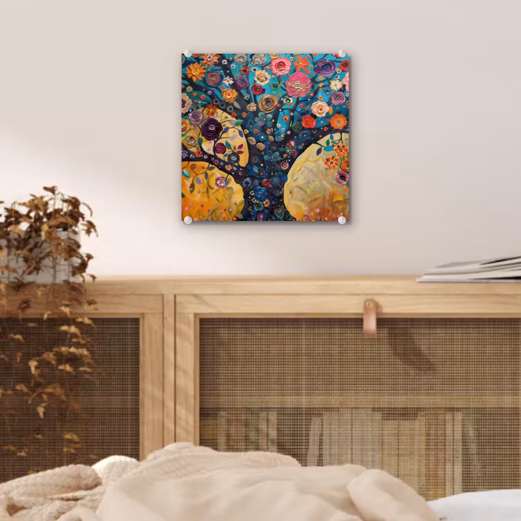 Boom - Levensboom - Kleurrijk - Bloemen - Modern plexiglas 5mm klein -sfeer4