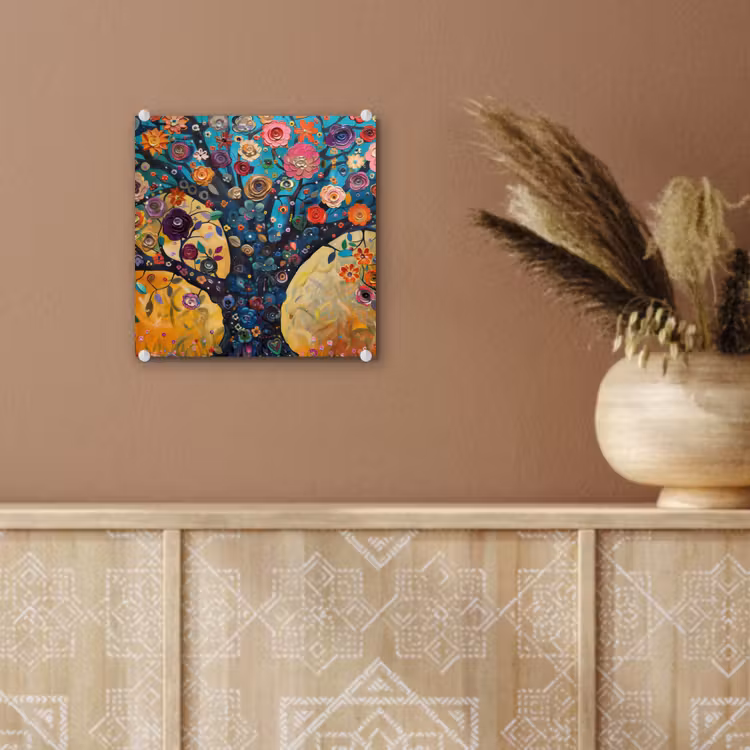 Boom - Levensboom - Kleurrijk - Bloemen - Modern plexiglas 5mm klein -sfeer5