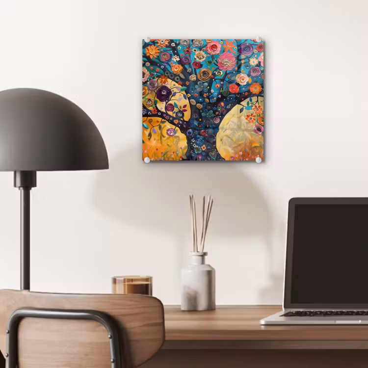 Boom - Levensboom - Kleurrijk - Bloemen - Modern plexiglas 5mm klein -sfeer6