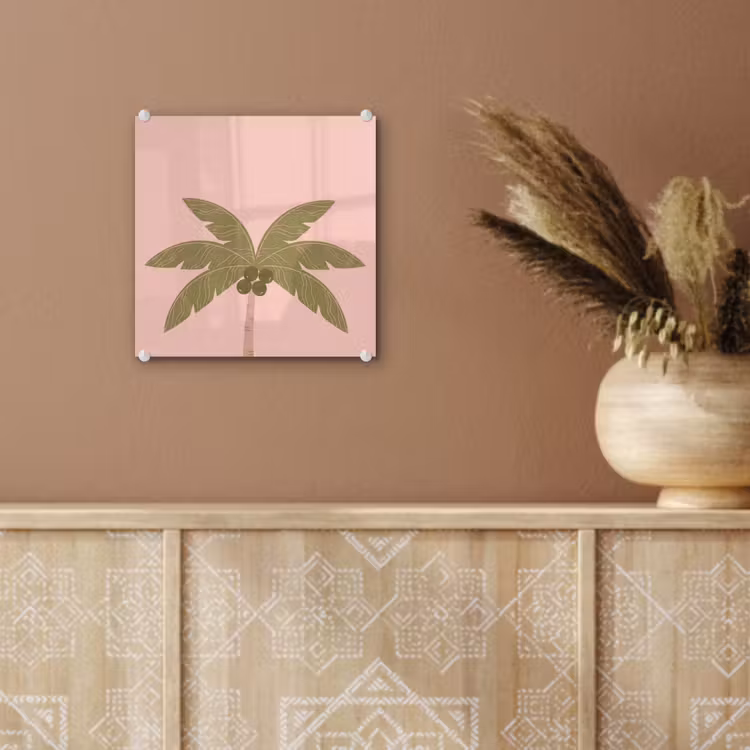 Boom - Palm - Natuur - Illustratie - Roze plexiglas 5mm klein -sfeer5