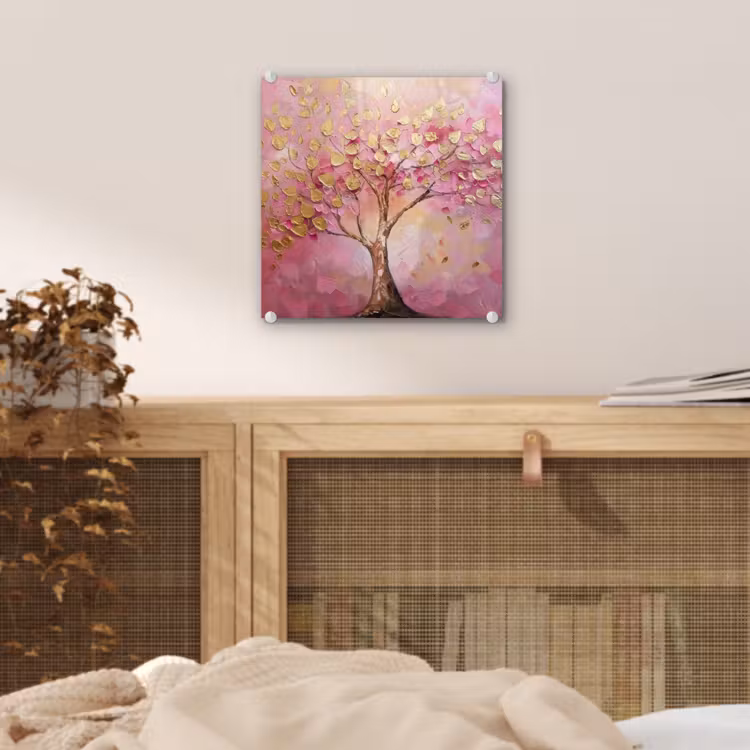 Boom - Roze - Goud - Modern plexiglas 5mm klein -sfeer4