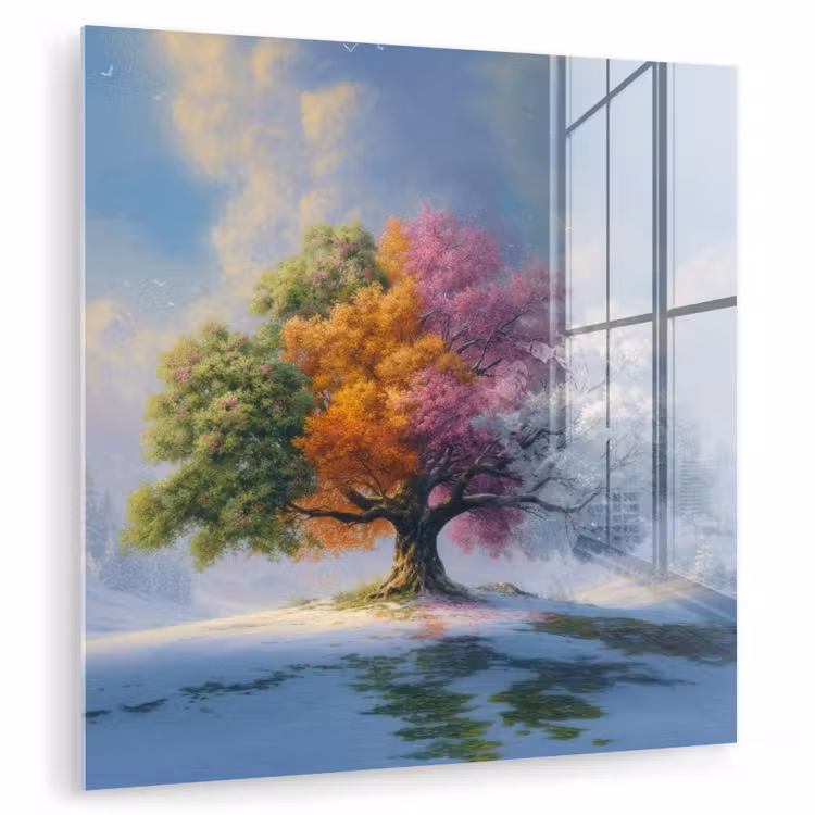 Boom - Seizoenen - Winter - Landschap plexiglas 5mm klein -zzzproduct_nieuw