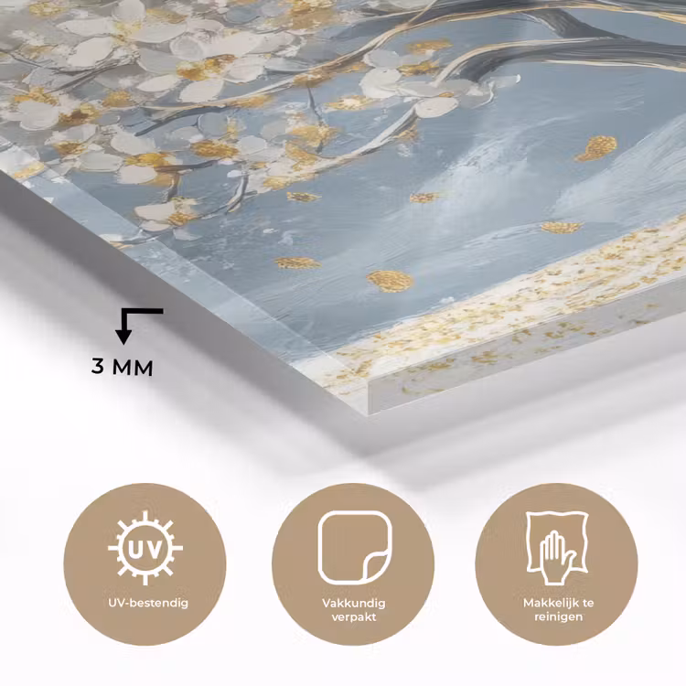 Boom - Winter - Levensboom - Modern - Goud plexiglas 5mm klein -sfeer2