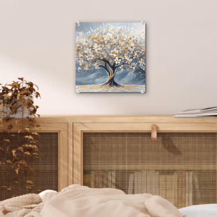 Boom - Winter - Levensboom - Modern - Goud plexiglas 5mm klein -sfeer4