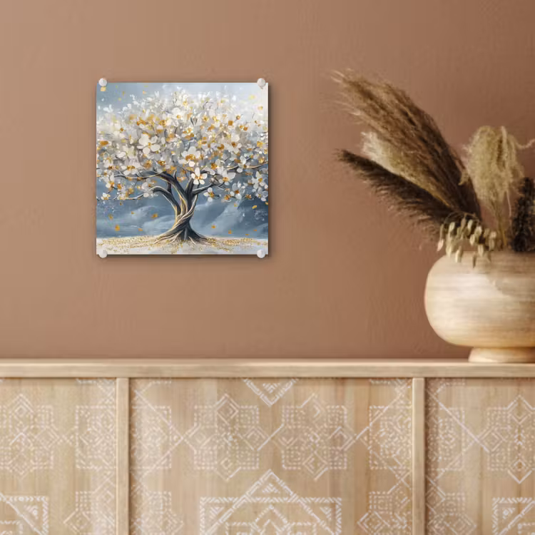 Boom - Winter - Levensboom - Modern - Goud plexiglas 5mm klein -sfeer5