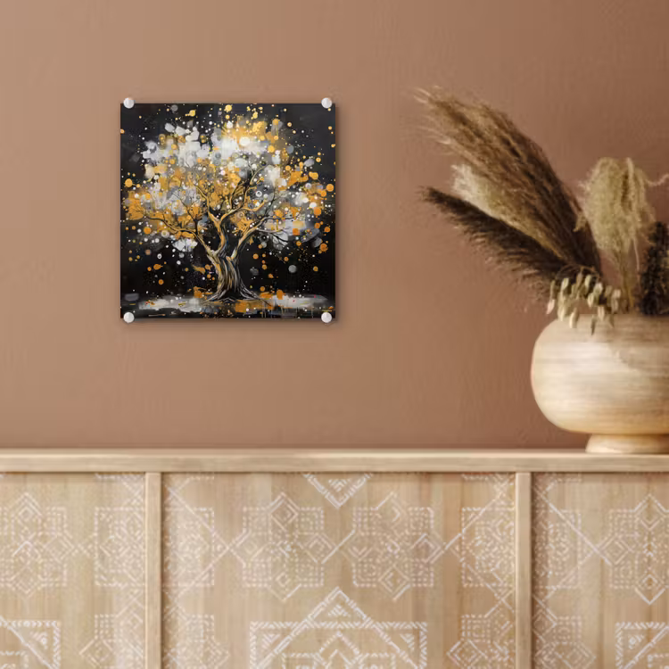 Boom - Zwart - Goud - Wit - Modern plexiglas 5mm klein -sfeer5