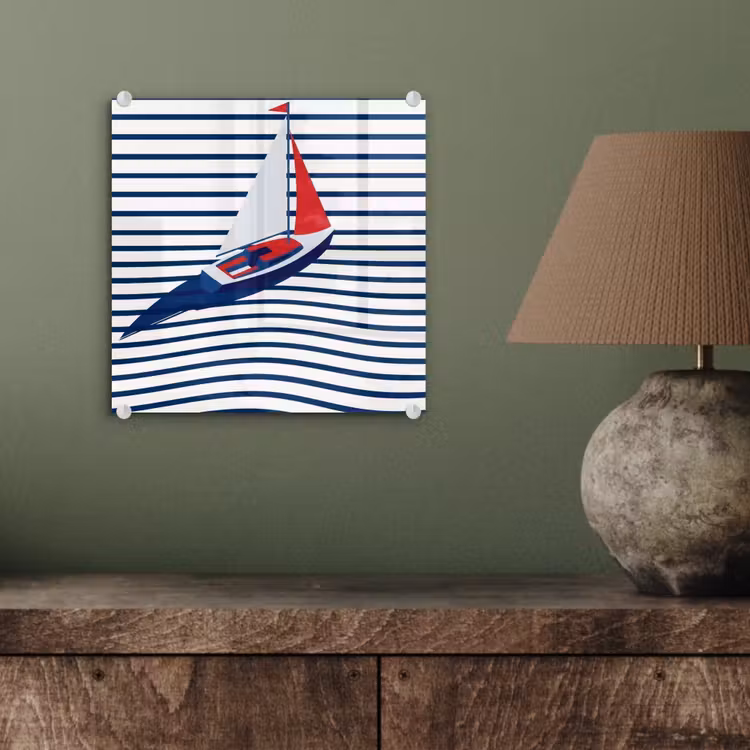 Boot - Water - Abstract - Blauw plexiglas 5mm klein -sfeer3