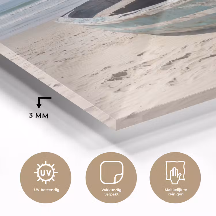 Boot - Zandstrand - Zee plexiglas 5mm klein -sfeer2