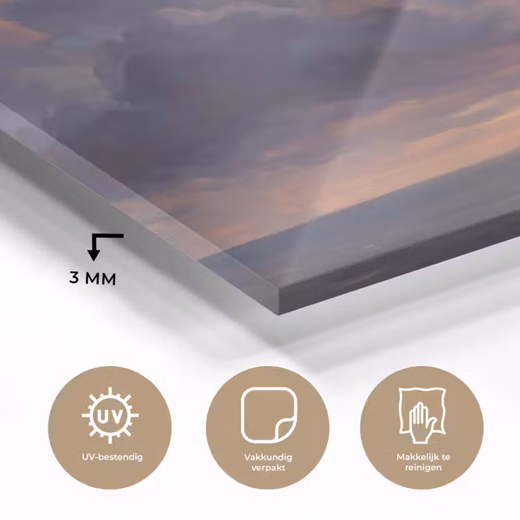 Boot - Zonsondergang - Zee - Natuur - Goud plexiglas 5mm klein -sfeer2
