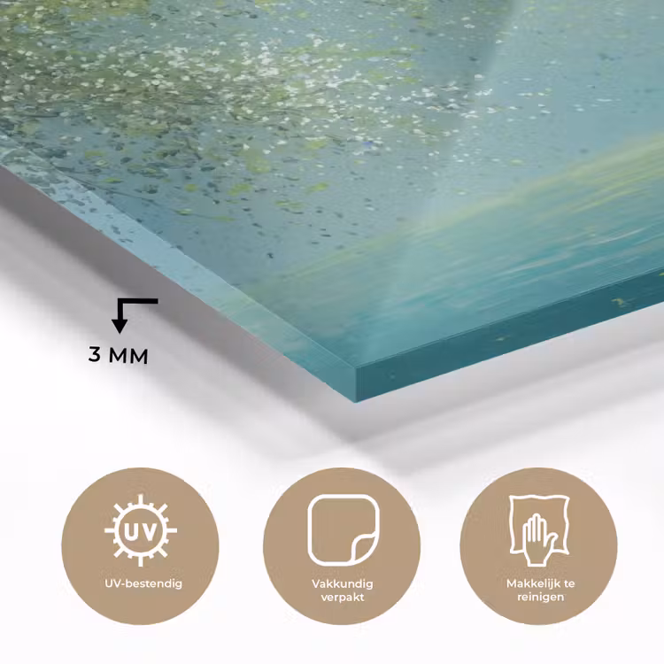 Bootje - Water - Bladeren - Bloesems plexiglas 5mm klein -sfeer2