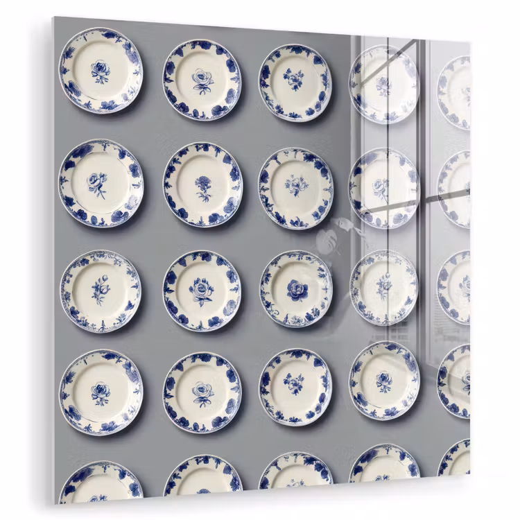 Borden - Bloemen - Blauw - Wit plexiglas 5mm klein 11 -zzzproduct_nieuw