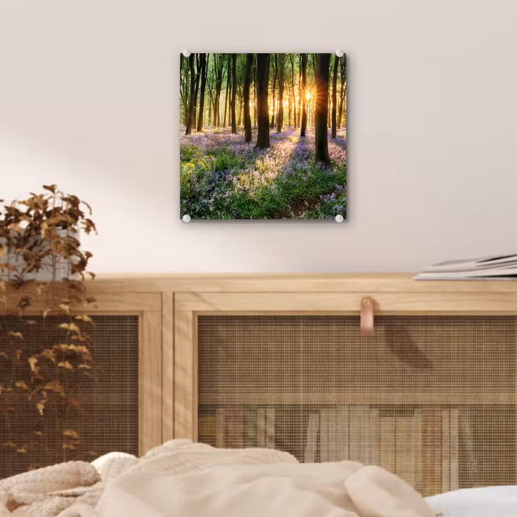 Bos - Bloemen - Lavendel - Zon - Paars - Natuur plexiglas 5mm klein -sfeer4