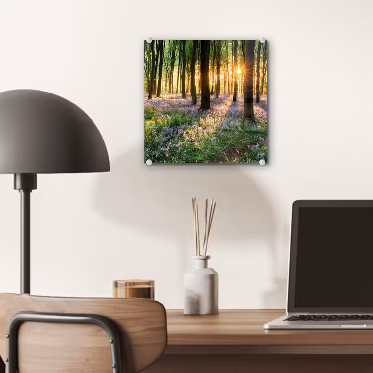 Bos - Bloemen - Lavendel - Zon - Paars - Natuur plexiglas 5mm klein -sfeer6