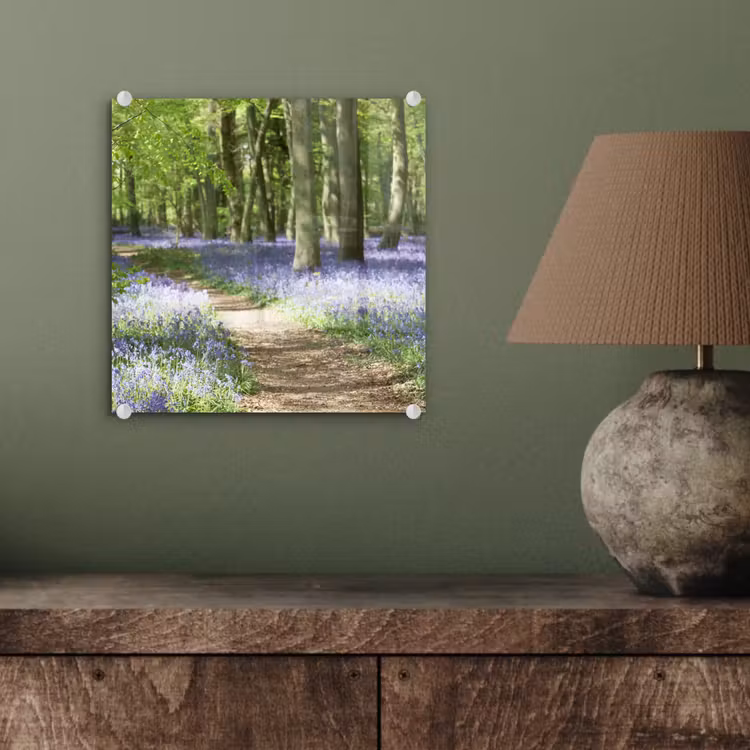 Bos - Pad - Bloemen - Paars - Groen - Natuur plexiglas 5mm klein -sfeer3