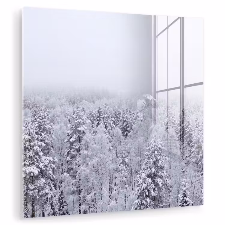 Bos - Sneeuw - Winter - Natuur - Wit plexiglas 5mm klein -zzzproduct_nieuw