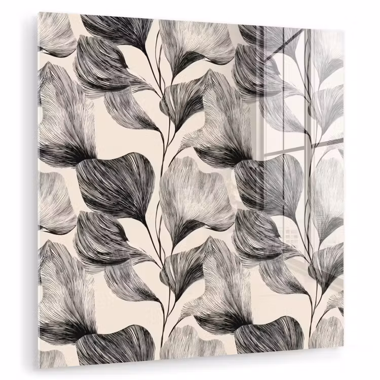 Botanisch - Bladeren - Zwart plexiglas 5mm klein 11 -zzzproduct_nieuw