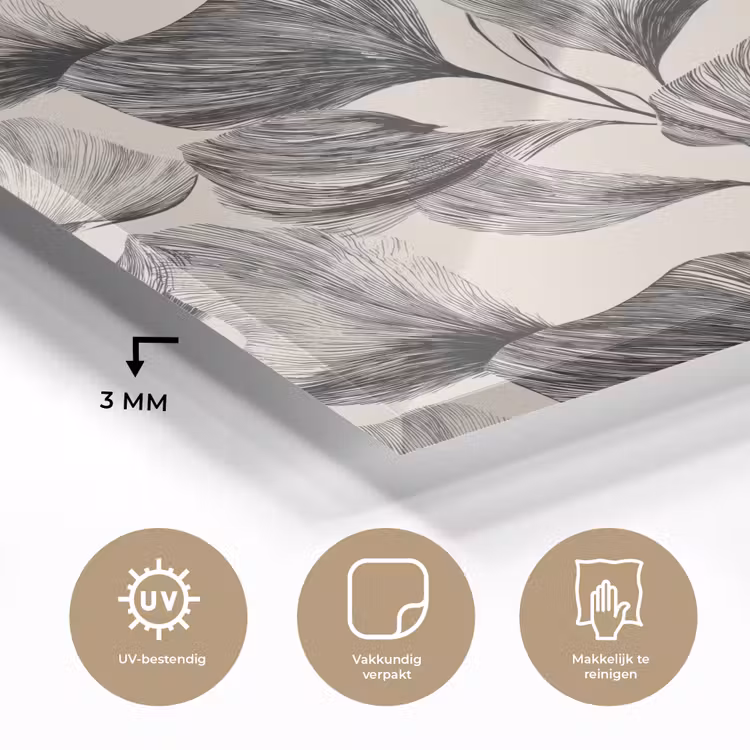 Botanisch - Bladeren - Zwart plexiglas 5mm klein 11 -sfeer2