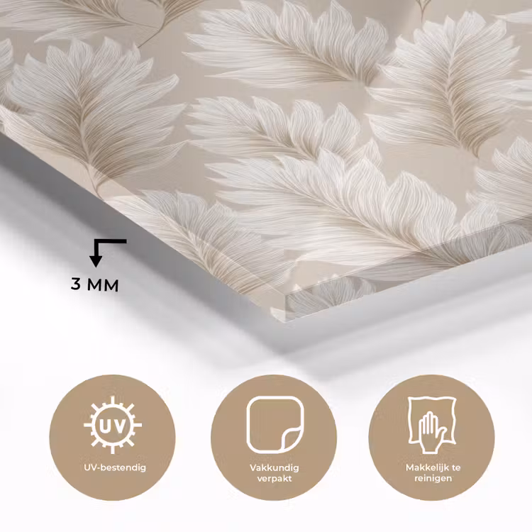 Botanisch - Patroon - Beige plexiglas 5mm klein 11 -sfeer2