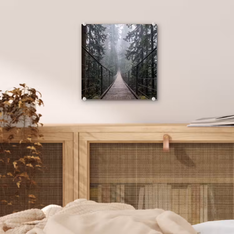 Brug - Bos - Mist - Natuur plexiglas 5mm klein -sfeer4