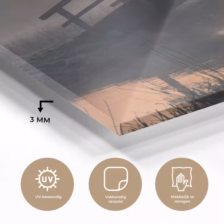 Brug - Mist - Bomen - Water plexiglas 5mm klein -sfeer2