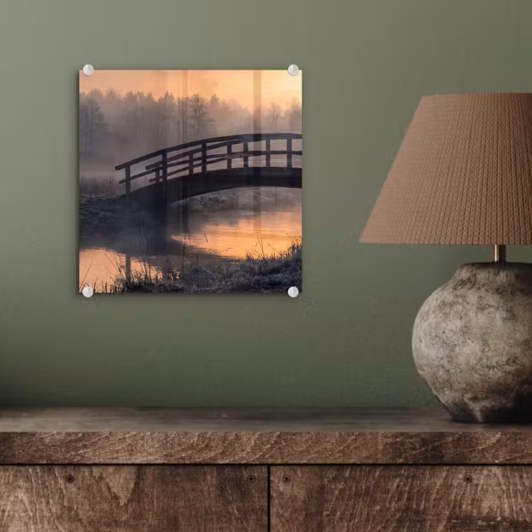 Brug - Mist - Bomen - Water plexiglas 5mm klein -sfeer3