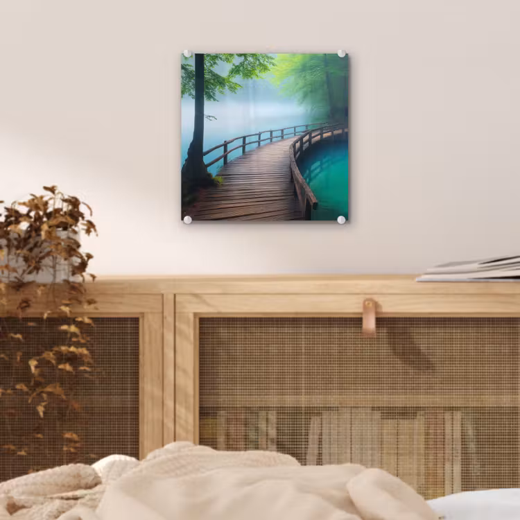 Brug - Water - Rivier - Bos plexiglas 5mm klein -sfeer4