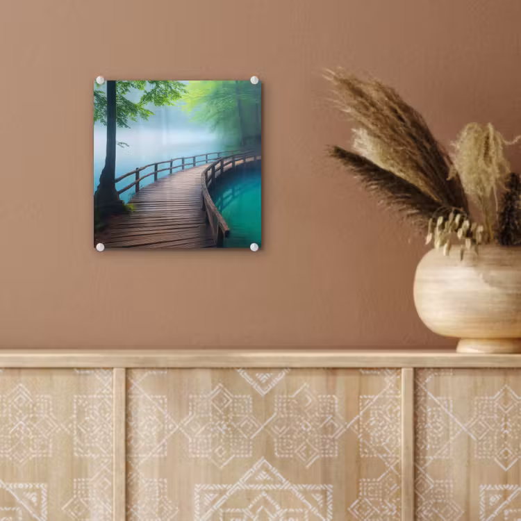 Brug - Water - Rivier - Bos plexiglas 5mm klein -sfeer5