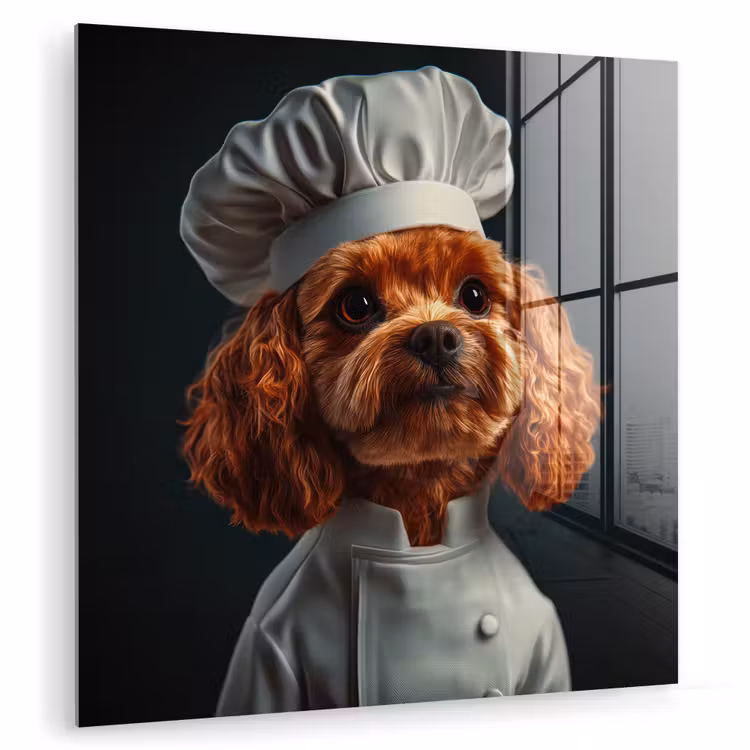 Bruin - Kok - Hondje plexiglas 5mm klein -zzzproduct_nieuw
