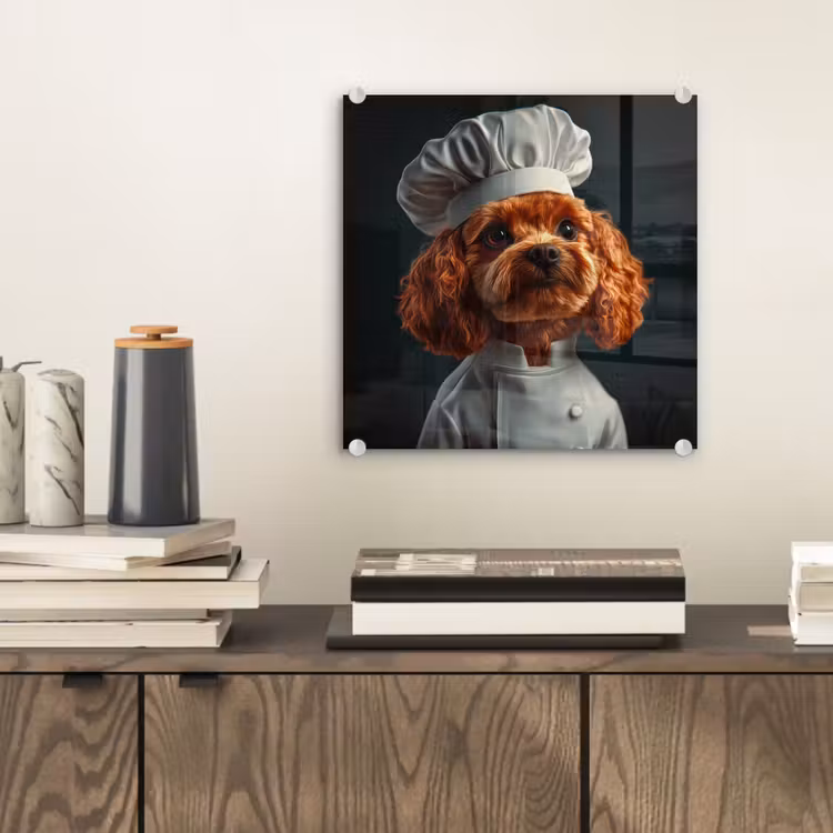 Bruin - Kok - Hondje plexiglas 5mm klein -sfeer1