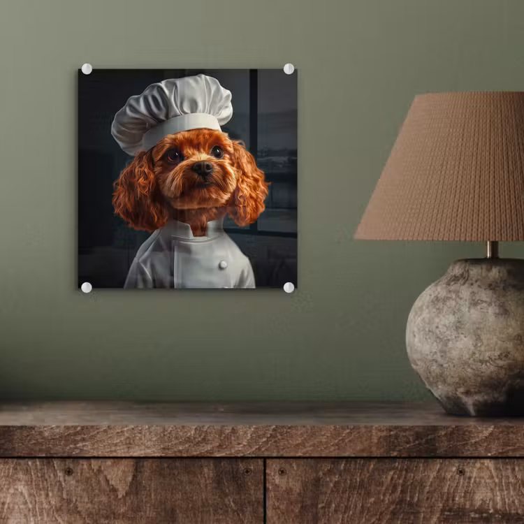 Bruin - Kok - Hondje plexiglas 5mm klein -sfeer3