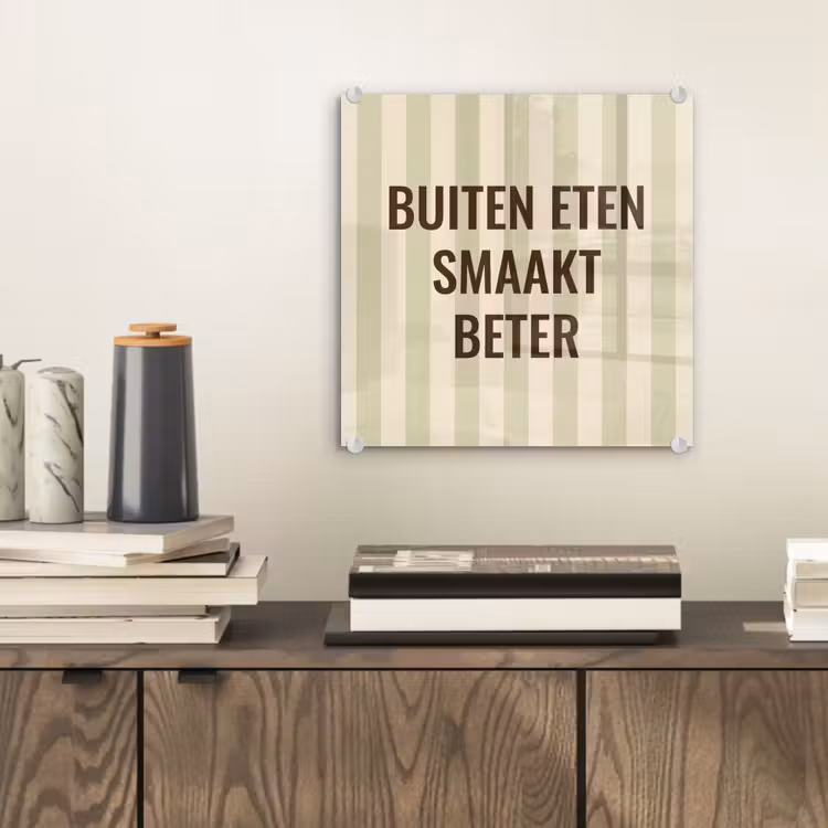 Buiten - Quote - Strepen - Zomer plexiglas 5mm klein -sfeer1