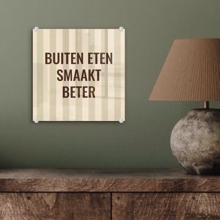 Buiten - Quote - Strepen - Zomer plexiglas 5mm klein -sfeer3