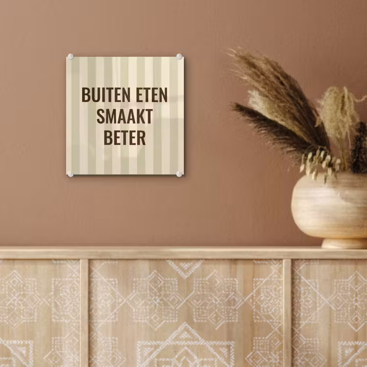 Buiten - Quote - Strepen - Zomer plexiglas 5mm klein -sfeer5