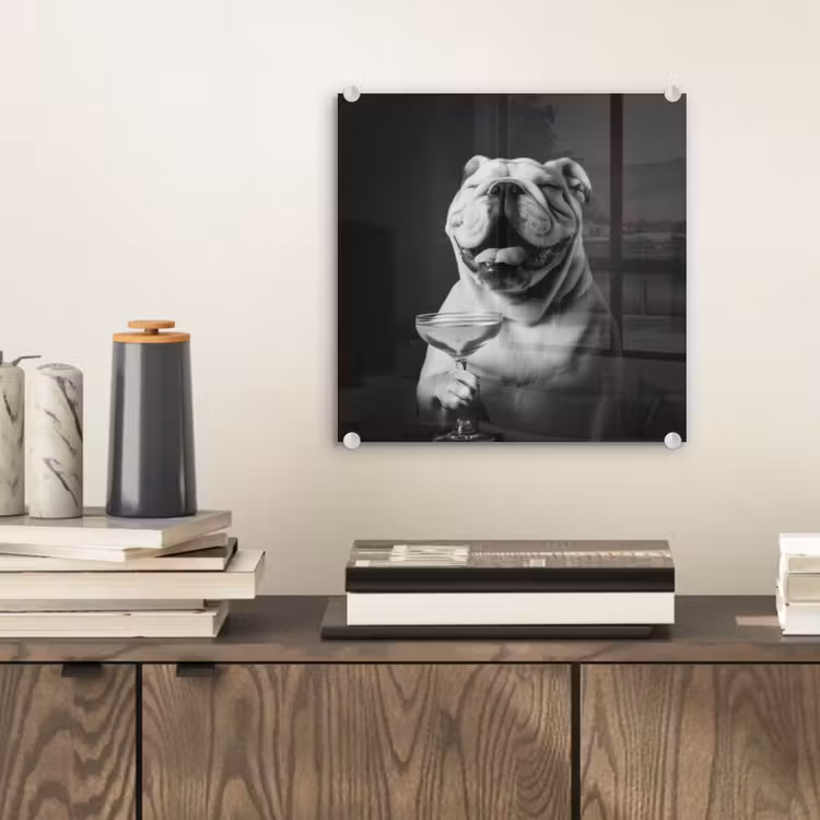 Buldog - Hond - Glas plexiglas 5mm klein -sfeer1