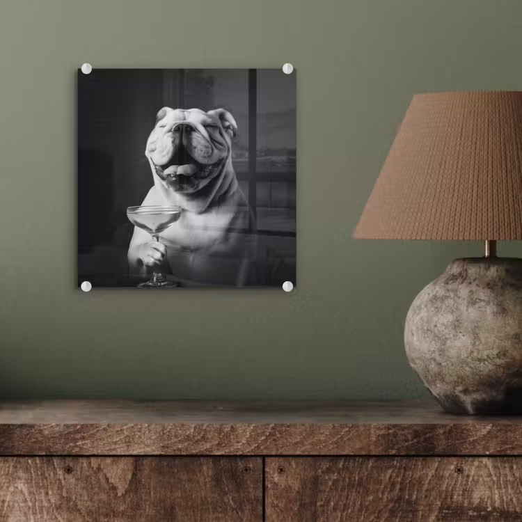 Buldog - Hond - Glas plexiglas 5mm klein -sfeer3
