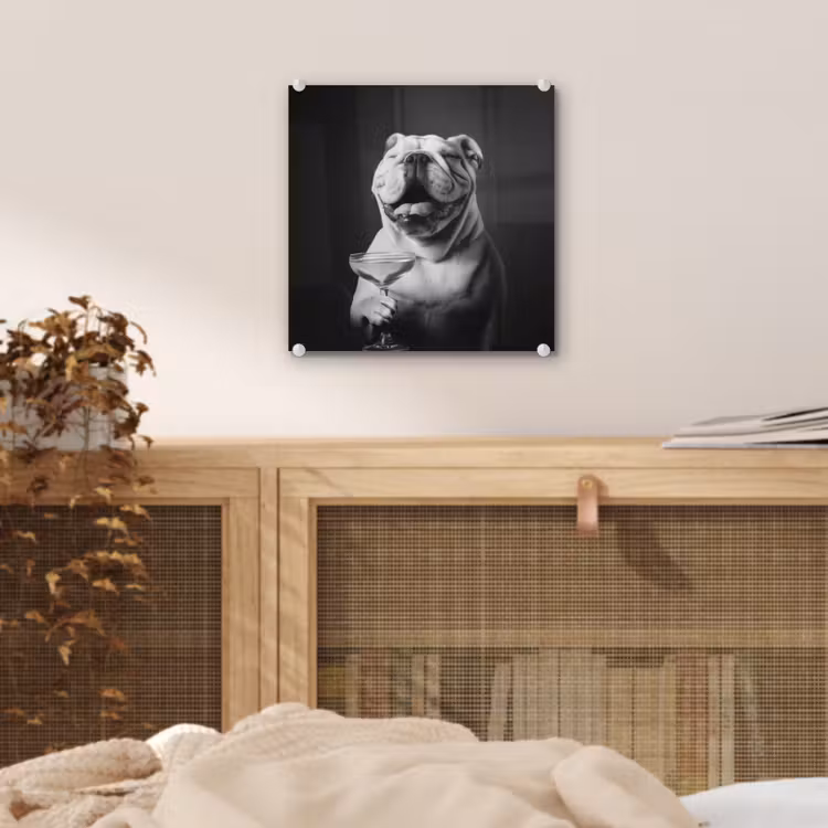 Buldog - Hond - Glas plexiglas 5mm klein -sfeer4