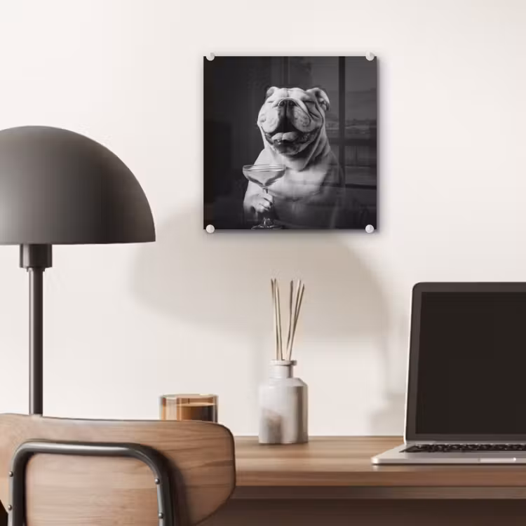 Buldog - Hond - Glas plexiglas 5mm klein -sfeer6