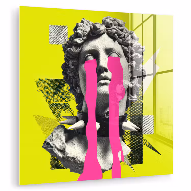 Buste - Verf - Geel plexiglas 5mm klein -zzzproduct_nieuw