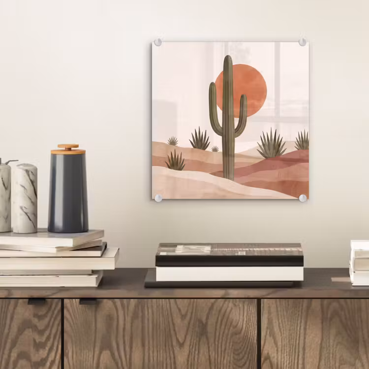 Cactus - Duinen - Modern - Landschap - Groen plexiglas 5mm klein -sfeer1